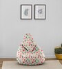 Classic XXL Canvas Fabric Bean Bag with Beans in Multi Colour