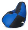 Classic XXL Checks Bean Bag with Beans in Black & Royal Blue Colour