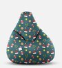Classic XXL Canvas Bean Bag with Beans in Merry Christmas Multi Print Colour