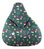 Classic XXL Canvas Bean Bag with Beans in Merry Christmas Multi Print Colour