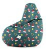 Classic XXL Canvas Bean Bag with Beans in Merry Christmas Multi Print Colour