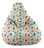 Classic Snowflakes Print XXL Fabric Bean Bag with Beans in Multi Colour