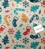 Classic Snowflakes Print XXL Fabric Bean Bag with Beans in Multi Colour