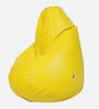Classic XXL Leatherette Bean Bag Cover in Yellow Colour