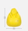 Classic XXL Leatherette Bean Bag Cover in Yellow Colour