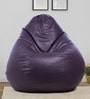 Classic XXL Leatherette Bean Bag with Beans in Purple Colour