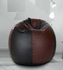 Classic XXXL Bean Bag with Beans in Black & Brown Colour