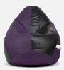 Classic XXXL Bean Bag with Beans in Black & Purple Colour