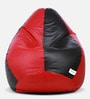 Classic XXXL Bean Bag with Beans in Black & Red Colour