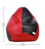 Classic XXXL Bean Bag with Beans in Black & Red Colour