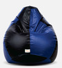 Classic XXXL Bean Bag with Beans in Black & Royal Blue Colour