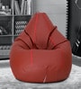 Classic XXXL Bean Bag with Beans in Tan Colour with Red Piping