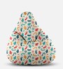 Classic XXXL Fabric Bean Bag with Beans in Snowflakes Multi Print Colour
