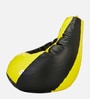 Classic 4XL Leatherette Bean Bag with Beans in Yellow & Black Colour