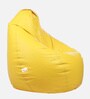 Classic 4XL Leatherette Bean Bag with Beans in Yellow Colour