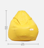 Classic 4XL Leatherette Bean Bag with Beans in Yellow Colour
