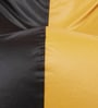 Classic XXXL Leatherette Bean Bag with Beans in Black & Yellow Colour