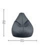 Classic XXXL Leatherette Bean Bag With Beans In Grey with BlackPiping Classic XXXL Leatherette Bean Bag With Beans In Grey with BlackPiping