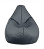 Classic XXXL Leatherette Bean Bag With Beans In Grey with BlackPiping Classic XXXL Leatherette Bean Bag With Beans In Grey with BlackPiping