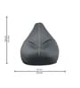 Classic XXXL Leatherette Bean Bag With Beans In Grey with Yellow Piping