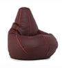 Classic XXXL Leatherette Bean Bag With Beans In Maroon with Pink Piping Classic XXXL Leatherette Bean Bag With Beans In Maroon with Pink Piping