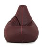 Classic XXXL Leatherette Bean Bag With Beans In Maroon with Pink Piping Classic XXXL Leatherette Bean Bag With Beans In Maroon with Pink Piping