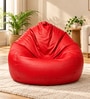 Classic XXXL Leatherette Bean Bag With Beans In Red Colour Classic XXXL Leatherette Bean Bag With Beans In Red Colour
