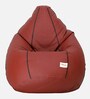 Classic XXXL Leatherette Bean Bag with Beans in Tan Colour