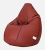 Classic XXXL Leatherette Bean Bag with Beans in Tan Colour
