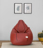 Classic XXXL Leatherette Bean Bag with Beans in Tan Colour