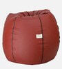 Classic XXXL Leatherette Bean Bag with Beans in Tan Colour