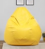 Classic XXXL Leatherette Bean Bag with Beans in Yellow Colour