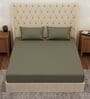 Brown Solid 210 TC Cotton King Sized Bedsheet With 2 Pillow Covers