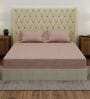 Beige Solid 210 TC Cotton King Sized Bedsheet With 2 Pillow Covers