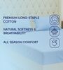 Blue Solid 210 TC Cotton King Sized Bedsheet With 2 Pillow Covers