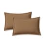 Beige Solid 210 TC Cotton King Sized Bedsheet With 2 Pillow Covers