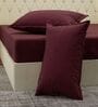 Maroon Solid 210 TC Cotton King Sized Bedsheet With 2 Pillow Covers