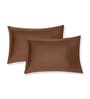 Brown Solid 210 TC Cotton King Sized Bedsheet With 2 Pillow Covers