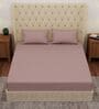 Orange Solid 210 TC Cotton King Sized Bedsheet With 2 Pillow Covers