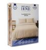 Beige Solid 210 TC Cotton King Sized Bedsheet With 2 Pillow Covers