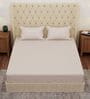 Grey Solid 210 TC Cotton King Sized Bedsheet With 2 Pillow Covers
