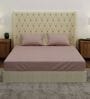 Orange Solid 210 TC Cotton King Sized Bedsheet With 2 Pillow Covers
