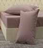 Orange Solid 210 TC Cotton King Sized Bedsheet With 2 Pillow Covers