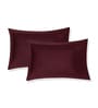 Maroon Solid 210 TC Cotton King Sized Bedsheet With 2 Pillow Covers