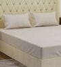 Grey Solid 210 TC Cotton King Sized Bedsheet With 2 Pillow Covers