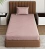 Pink Solid 210 TC Cotton Bedsheet With Single Size Bedsheet With 1 Pillow Cover