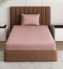 Pink Solid 210 TC Cotton Bedsheet With Single Size Bedsheet With 1 Pillow Cover