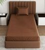 Brown Solid 210 TC Cotton Bedsheet With Single Size Bedsheet With 1 Pillow Cover