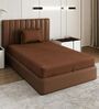 Brown Solid 210 TC Cotton Bedsheet With Single Size Bedsheet With 1 Pillow Cover