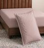 Pink Solid 210 TC Cotton Bedsheet With Single Size Bedsheet With 1 Pillow Cover